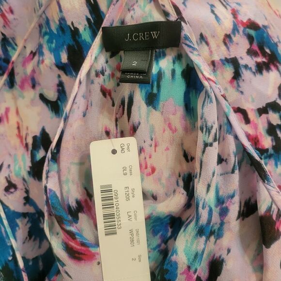 J. Crew Multicolor Silk Spaghetti Strap Cami Tank Size 2 NWT - Picture 6 of 7